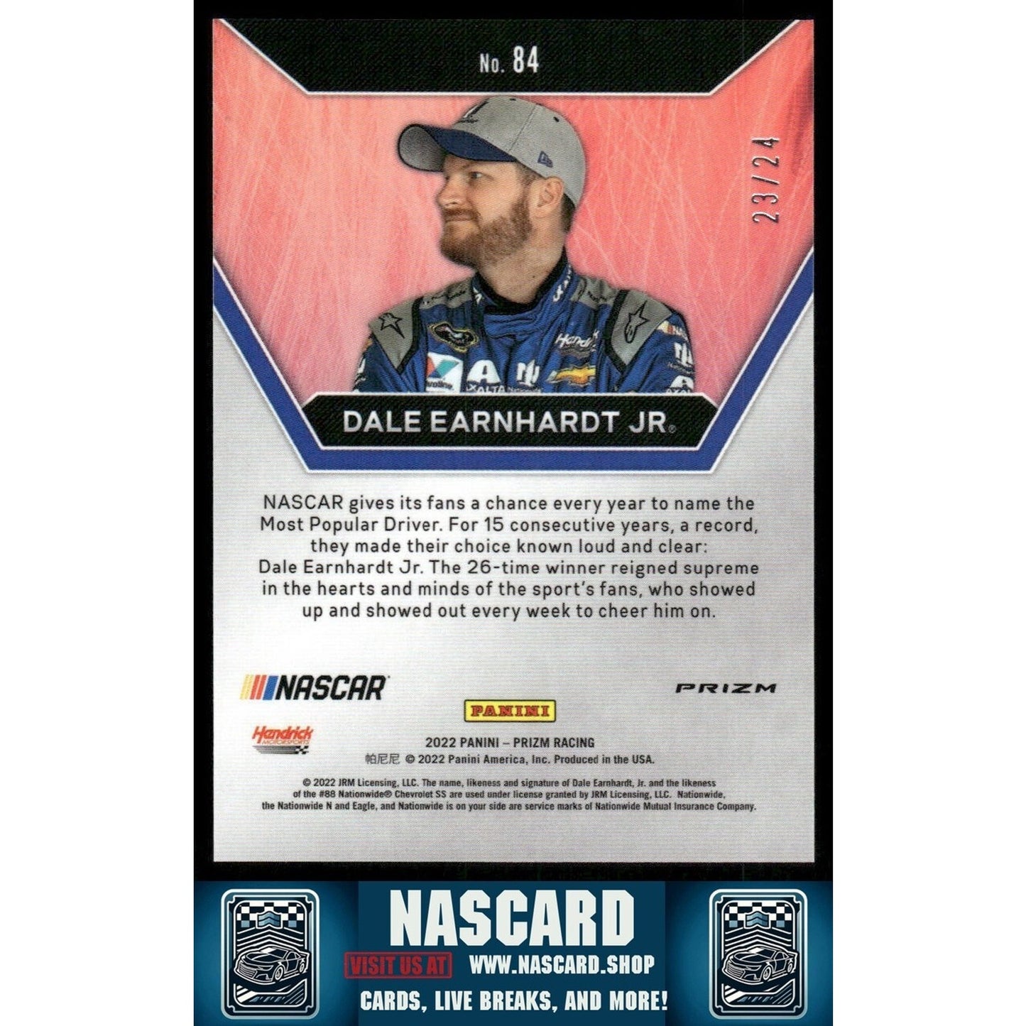 2022 Panini Prizm - Icons Rainbow Prizm Dale Earnhardt Jr. #84 /24 - NASCARD.shop