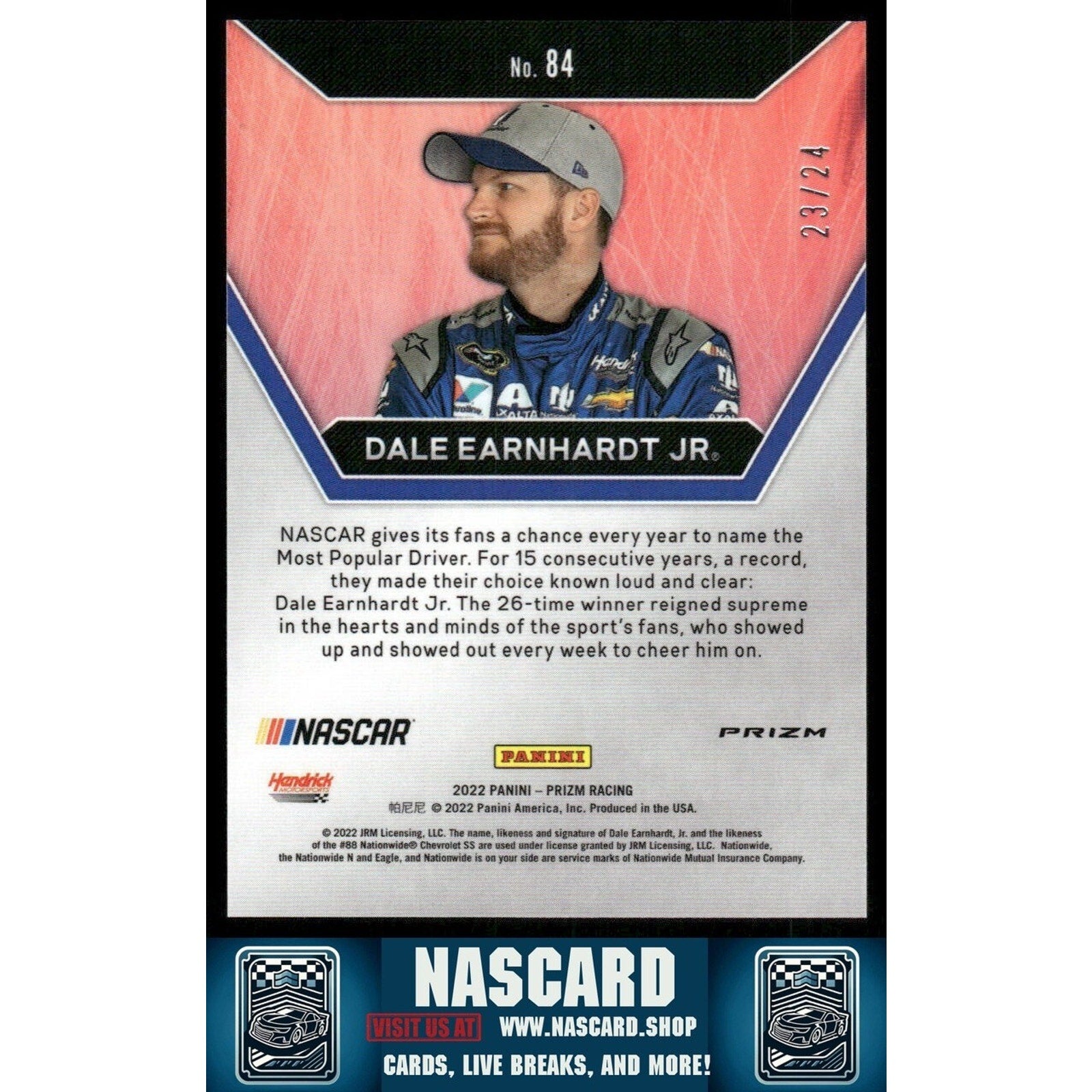2022 Panini Prizm - Icons Rainbow Prizm Dale Earnhardt Jr. #84 /24 - NASCARD.shop
