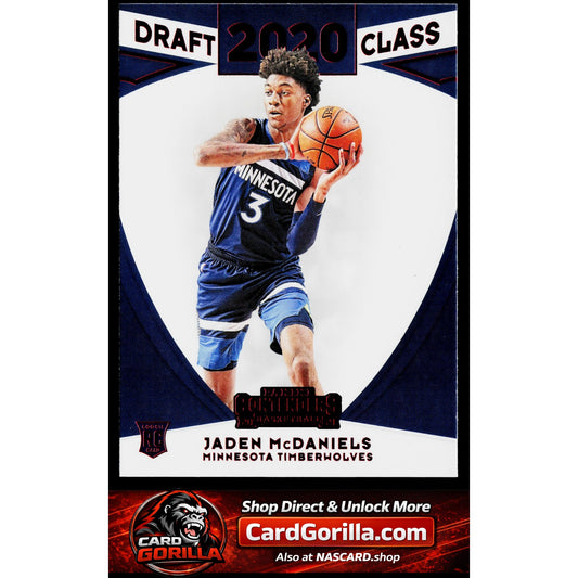 2020-21 Panini Contenders #12 Jaden McDaniels 2020 Draft Class Contenders Red