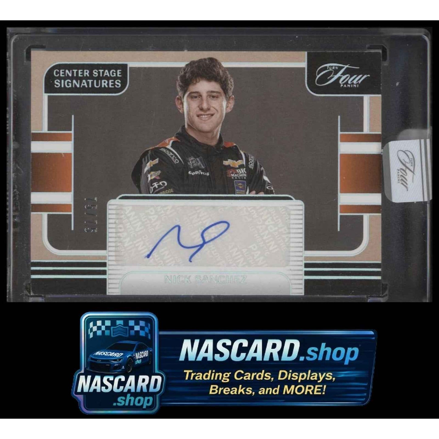 2025 Panini Turn Four Nick Sanchez Center Stage Signatures Holo Silver #/75