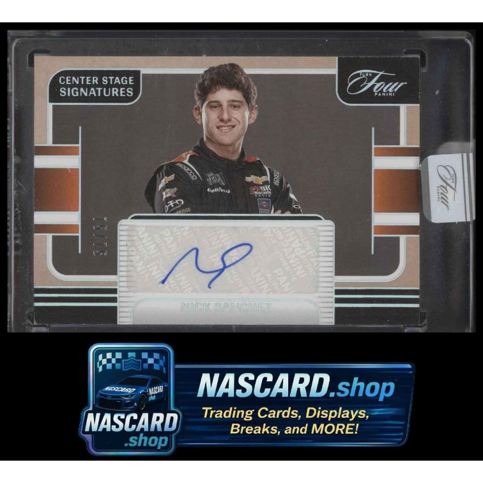 2025 Panini Turn Four Nick Sanchez Center Stage Signatures Holo Silver #/75