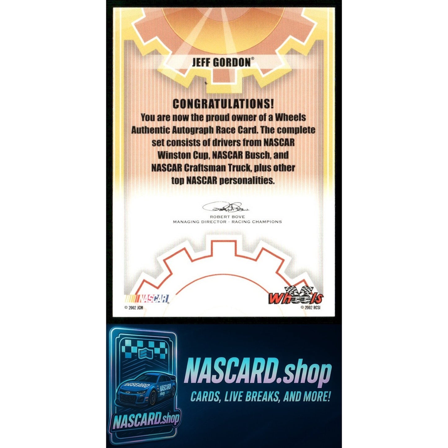 2003 Wheels High Gear Jeff Gordon Autographs - NASCARD.shop