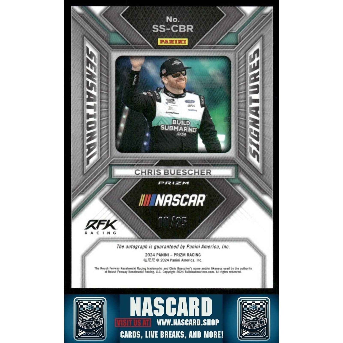 2024 Panini Prizm Sensational Signatures Mojo Prizm Chris Buescher /25 - NASCARD.shop