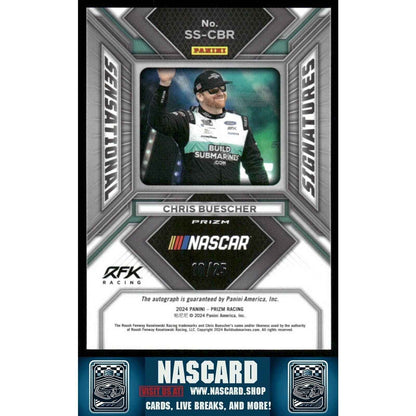 2024 Panini Prizm Sensational Signatures Mojo Prizm Chris Buescher /25 - NASCARD.shop