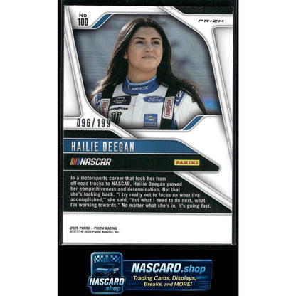 2025 Panini Prizm #100 Hailie Deegan Blue #/199