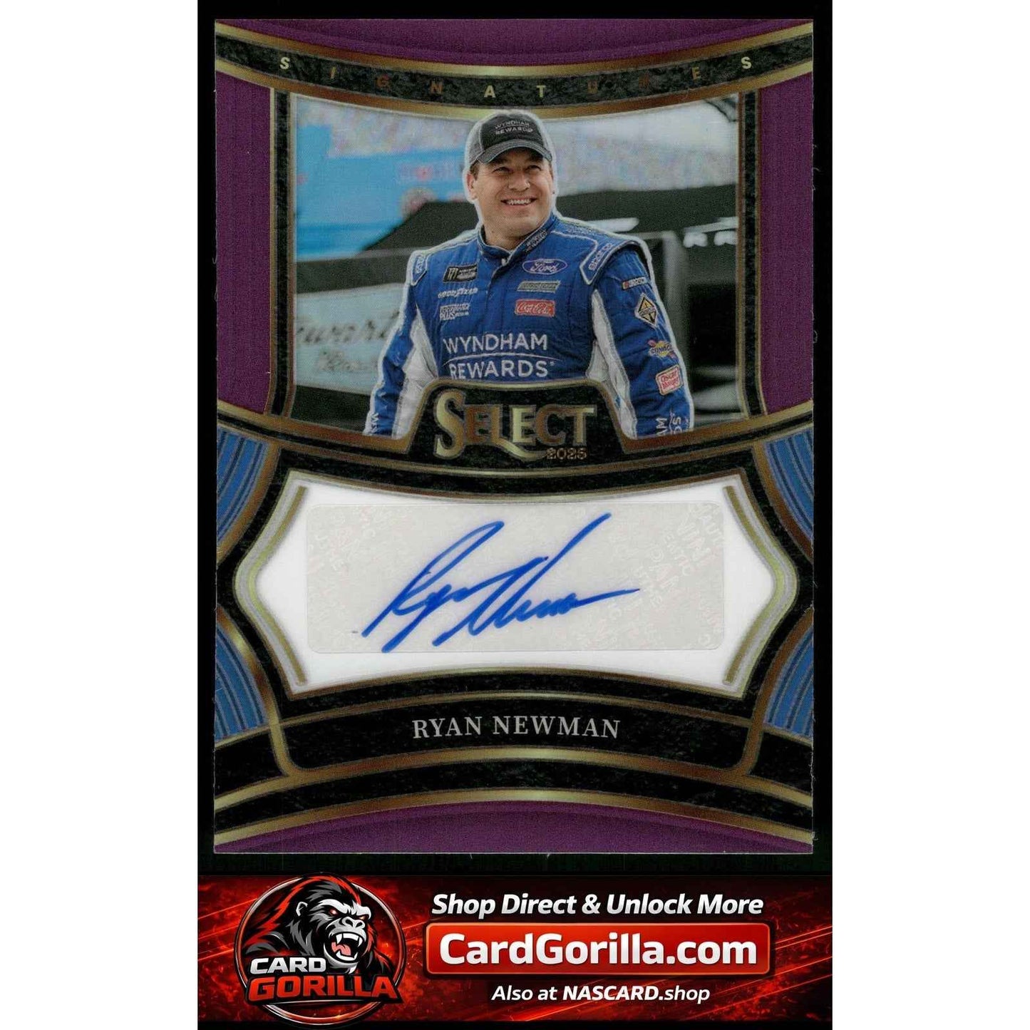 2025 Panini Select #S-RNM Ryan Newman Signatures Purple Prizms #/49