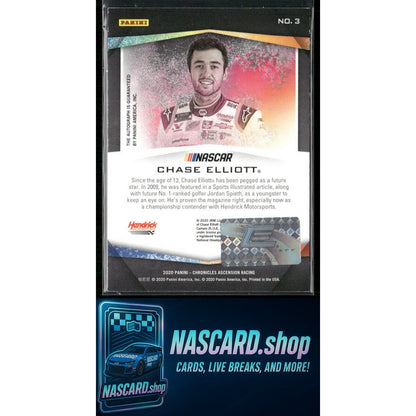 2020 Panini Chronicles #3 Chase Elliott Ascension Autographs Gold #5/5