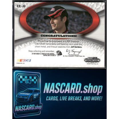 2009 Press Pass Showcase Jeff Gordon Elite Exhibit Triple Memorabilia Green #/25 - NASCARD.shop