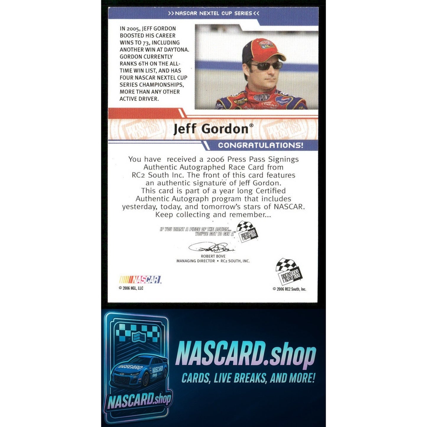 2006 Press Pass Jeff Gordon Signings - NASCARD.shop