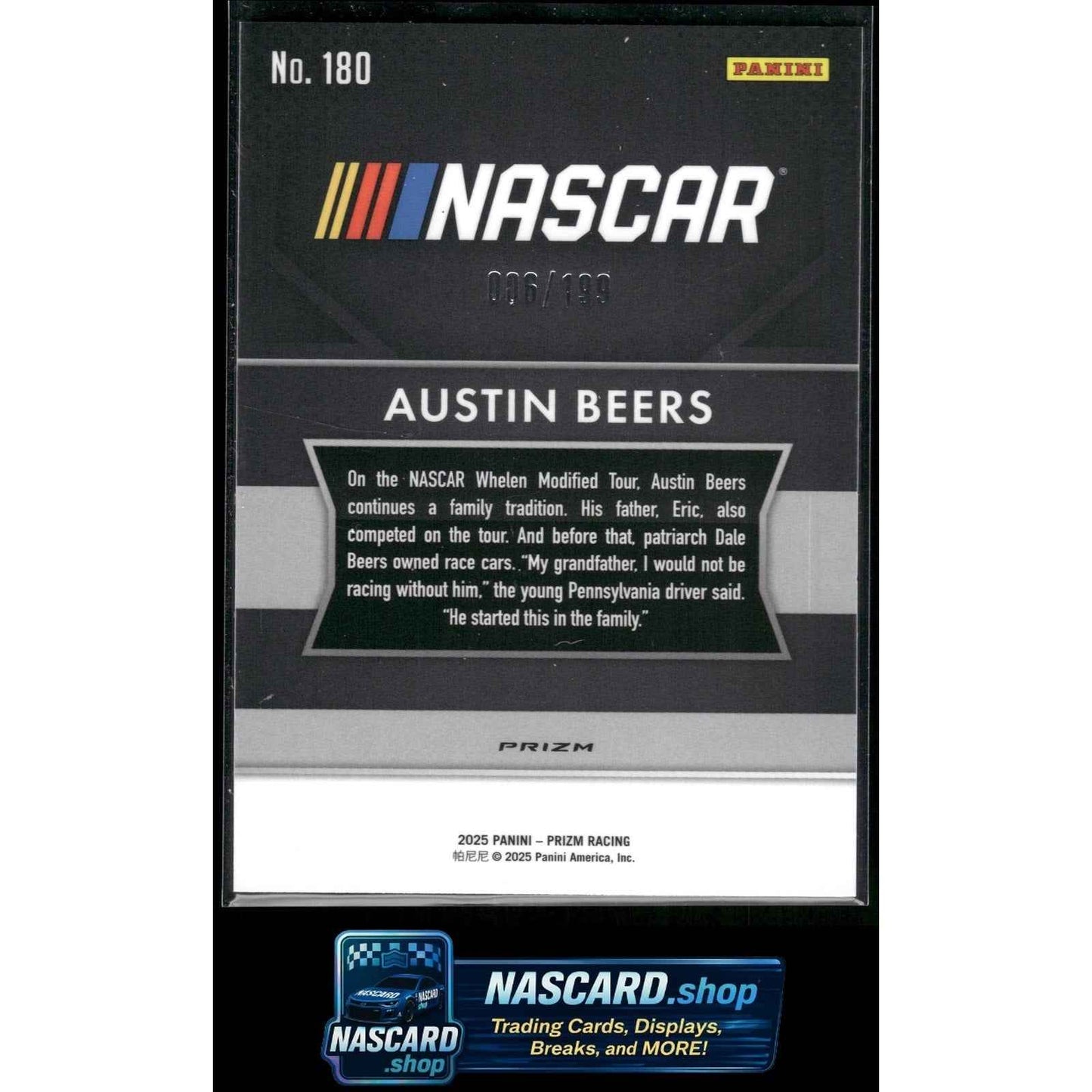 2025 Panini Prizm #180 Austin Beers Blue