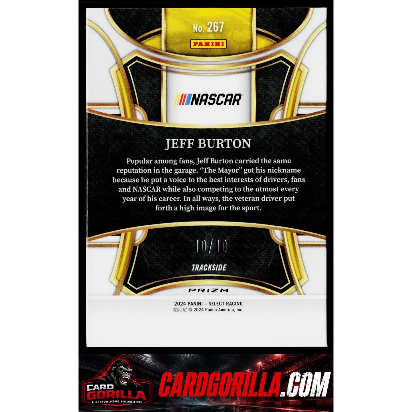 2024 Panini Select #267 Jeff Burton Gold Prizms #/10