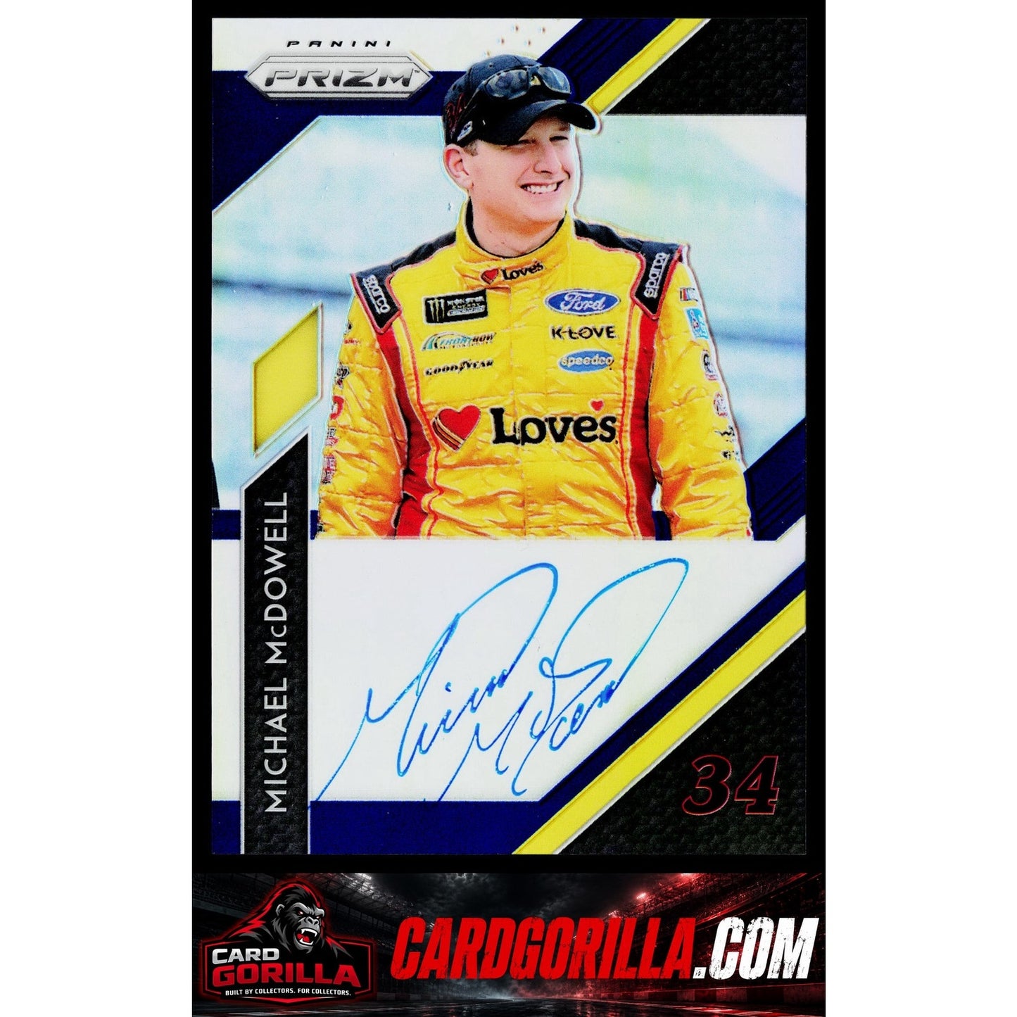 2019 Panini Prizm #DS-MM Michael McDowell Driver Signatures Blue Prizm #/75