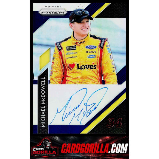 2019 Panini Prizm #DS-MM Michael McDowell Driver Signatures Blue Prizm #/75