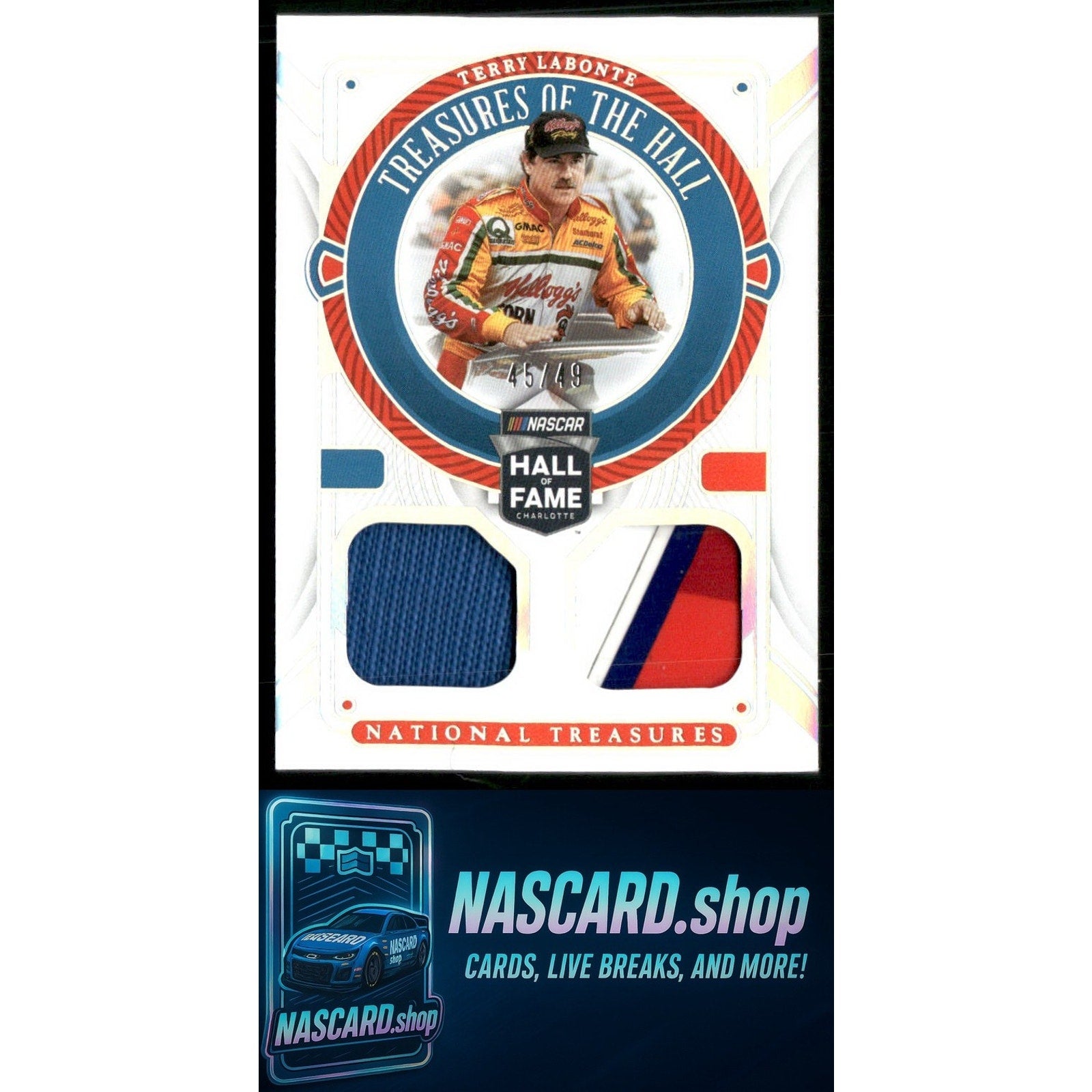 2023 National Treasures Terry Labonte Treasures Of The Hall Holo Silver #/49 - Card Gorilla