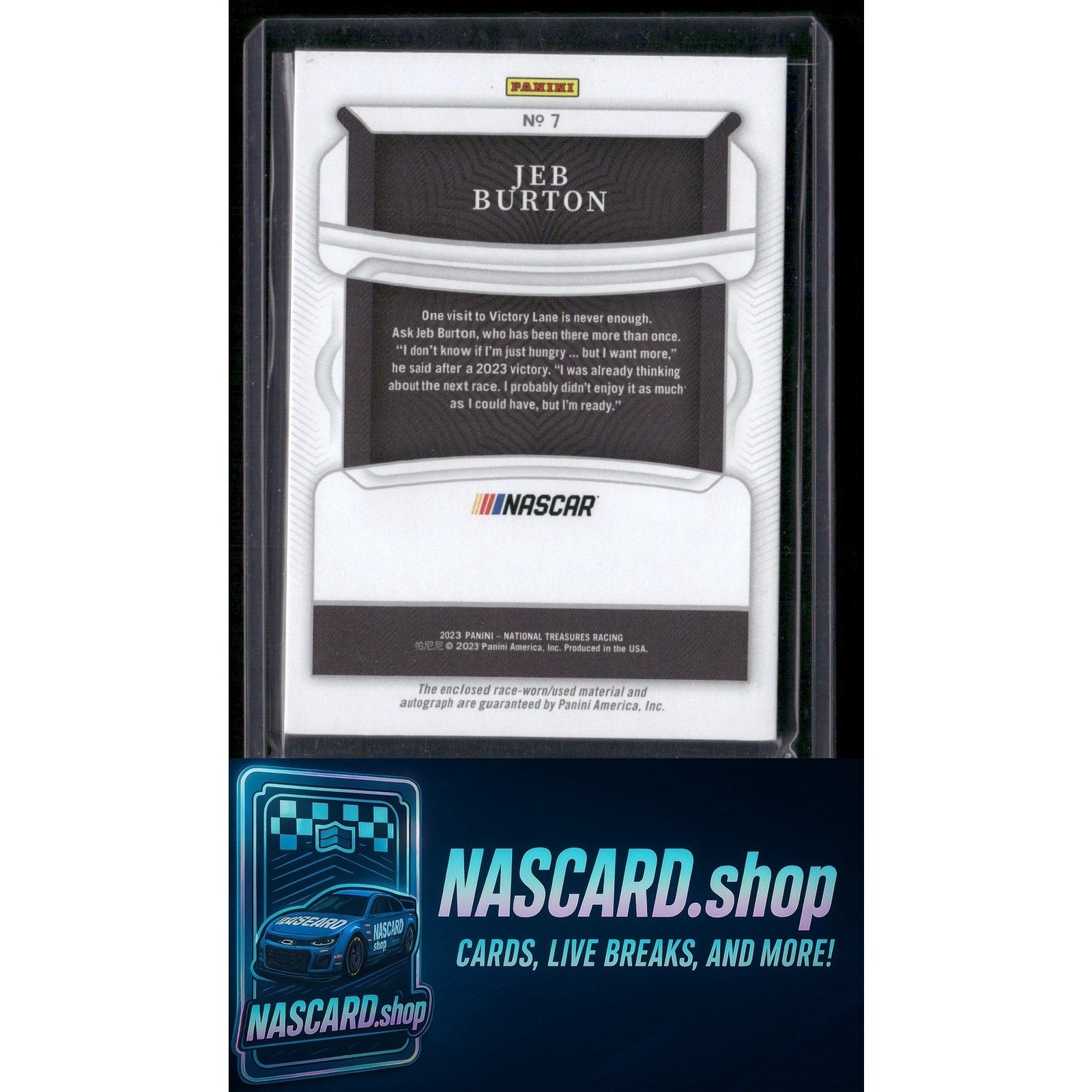 2023 National Treasures #7 Jeb Burton Colossal Materials Signatures Green #5/5 - Card Gorilla