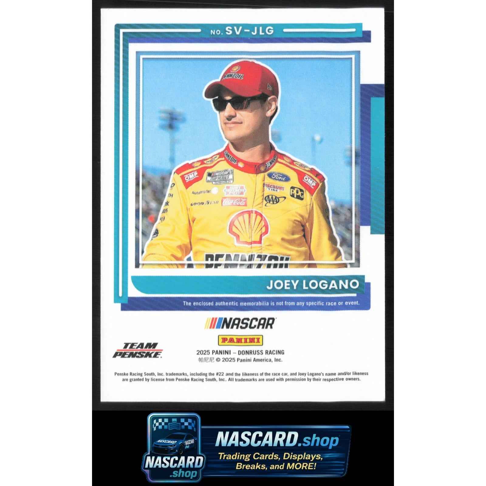 2025 Donruss #SV-JLG Joey Logano Souvenir Swatches