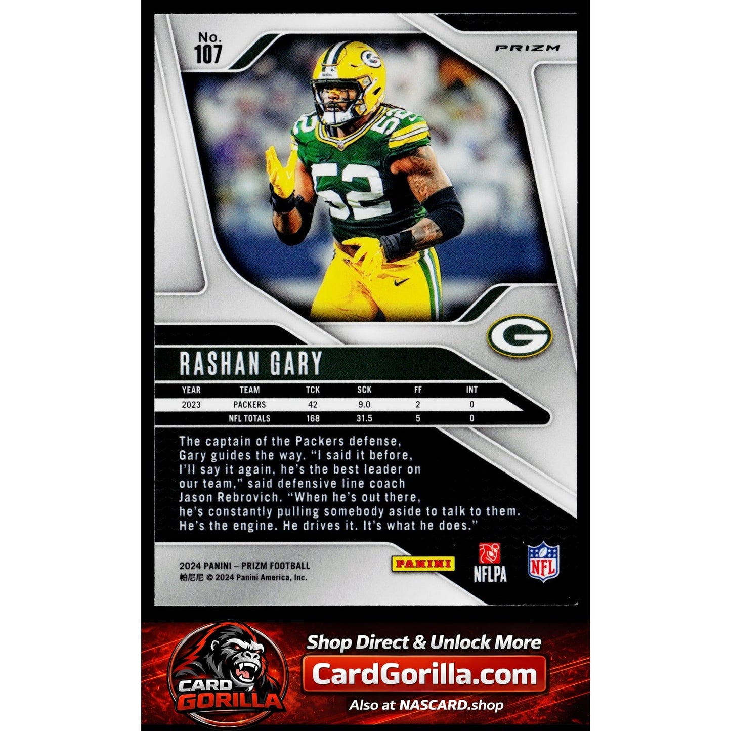 2024 Panini Prizm #107 Rashan Gary Silver