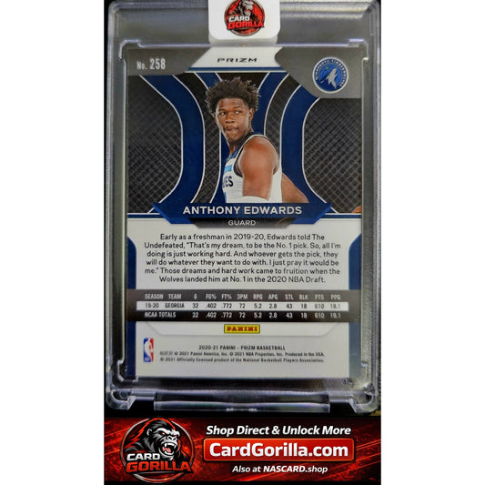 2020-21 Panini Prizm #258 Anthony Edwards Ruby Wave Prizms RC