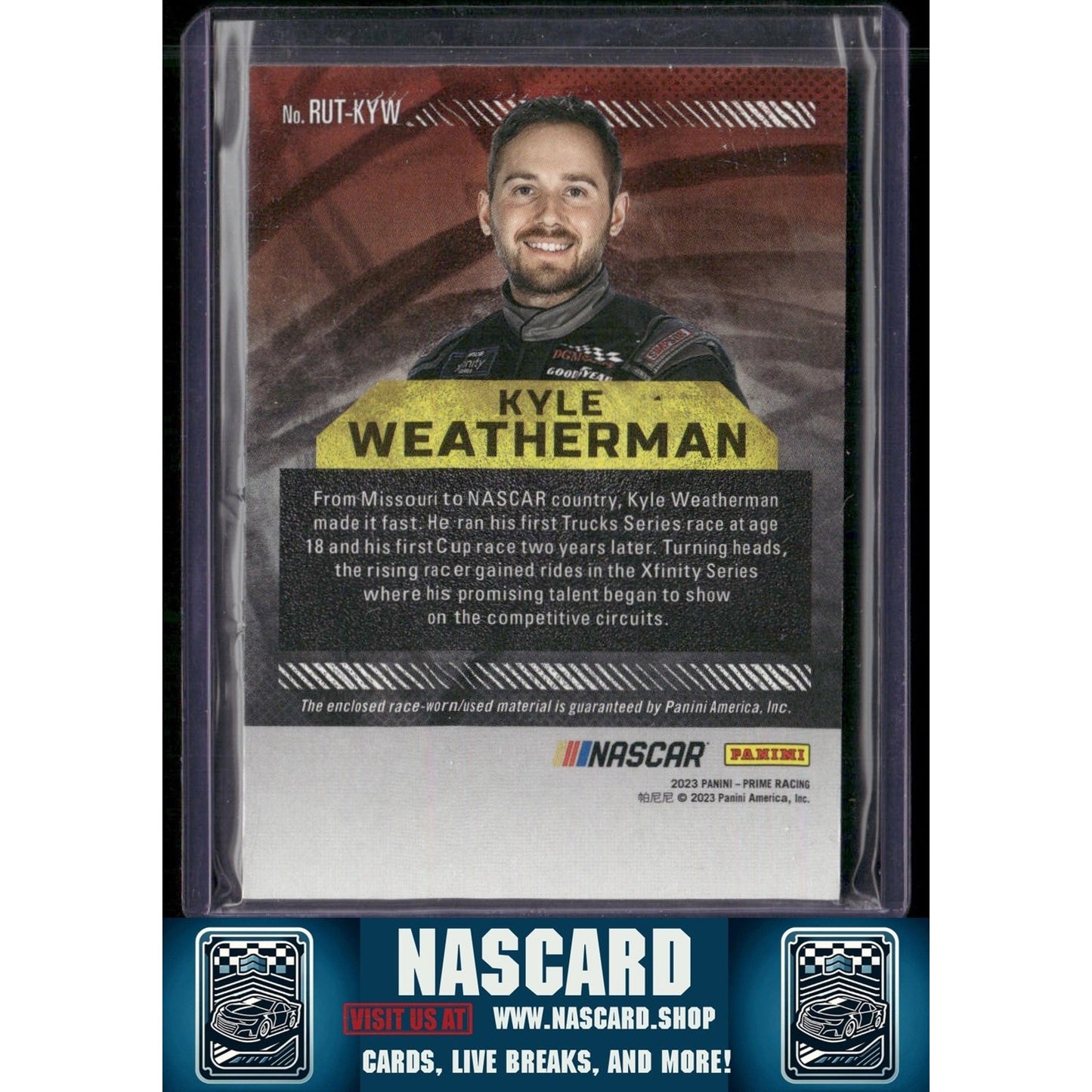 2023 Panini Prime Kyle Weatherman Race Used Trios Firesuits Holo Gold #/25 - NASCARD.shop