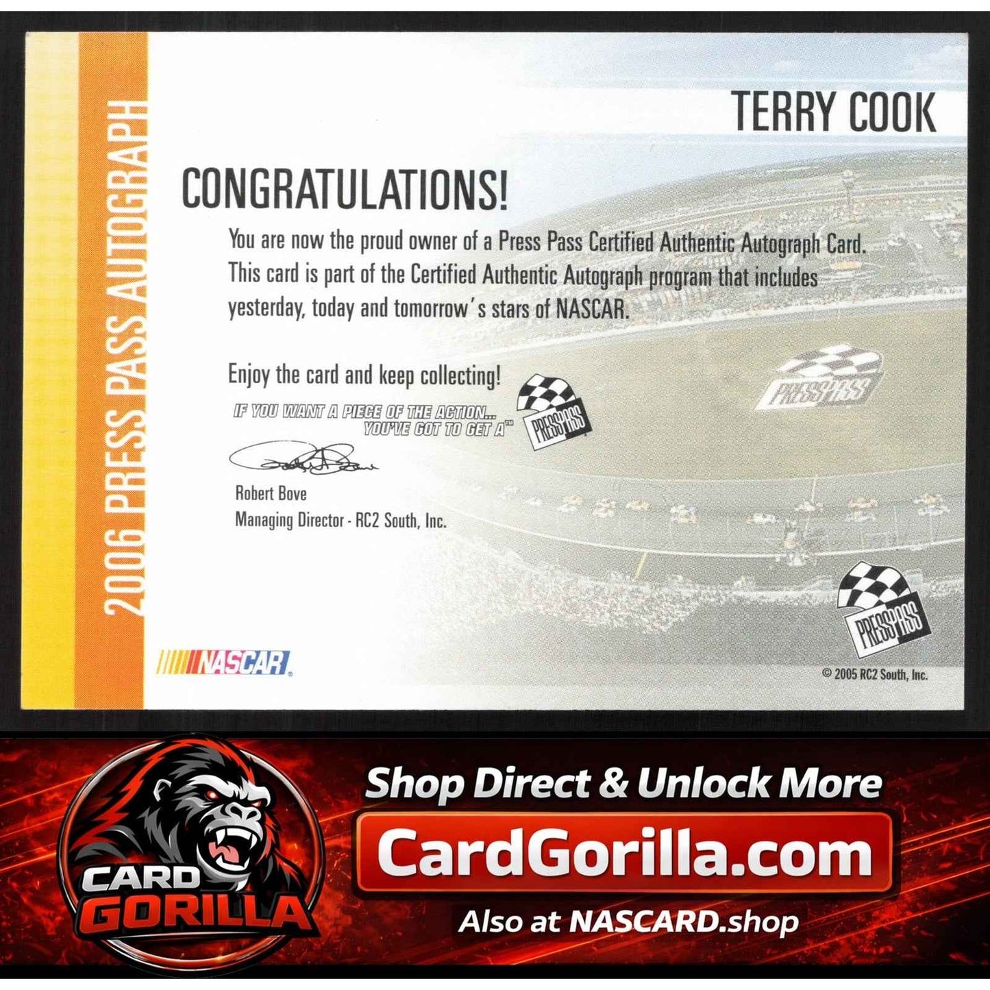 2006 Press Pass #NNO Terry Cook Autographs