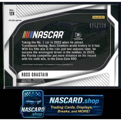 2025 Panini Prizm #124 Ross Chastain Blue #/199