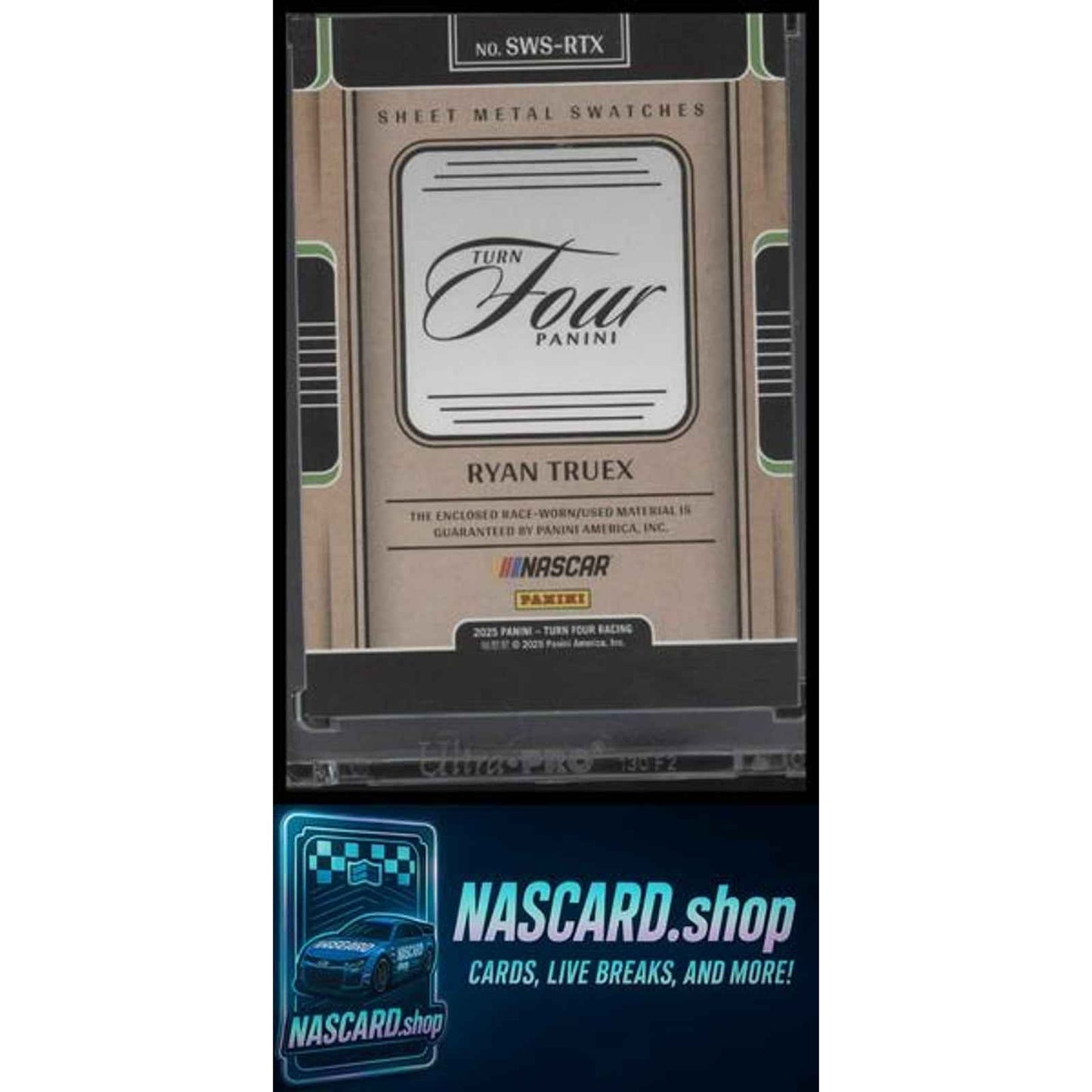 2025 Panini Turn Four #SWS-RTX Ryan Truex Sheet Metal Swatches #/99