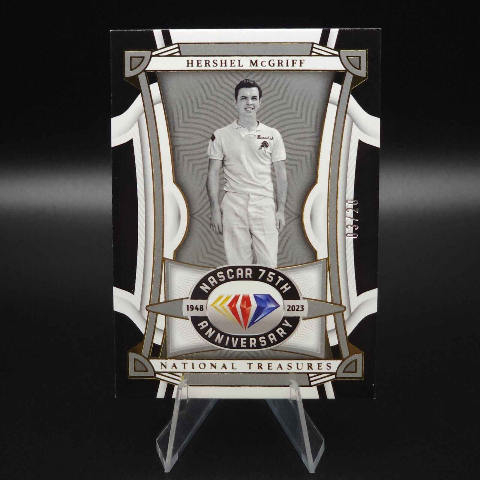 2023 National Treasures NASCAR Diamond Anniversary Midnight Hershel McGriff /20 - NASCARD.shop