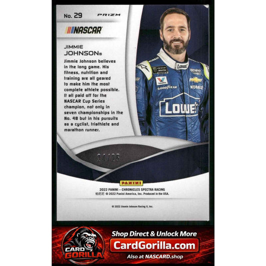 2022 Panini Chronicles #29 Jimmie Johnson Spectra Meta Pink #/25