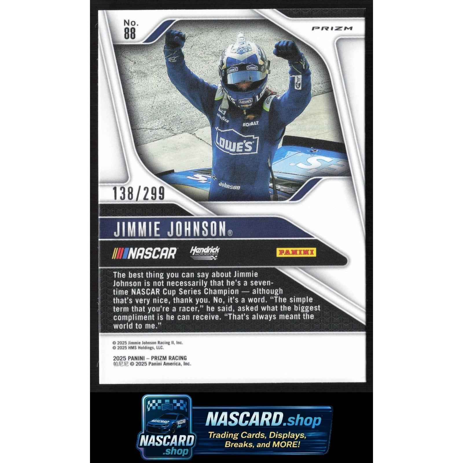 2025 Panini Prizm #88 Jimmie Johnson Pulsar #/299