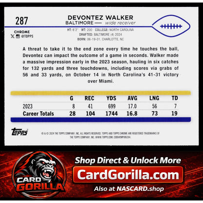 2024 Topps Chrome #287 Devontez Walker Sepia Refractor