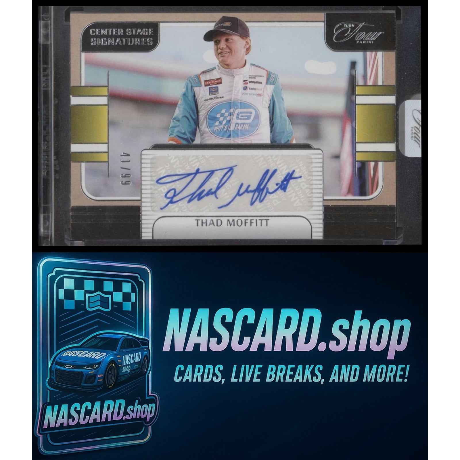 2025 Panini Turn Four #CSS-TMT Thad Moffitt Center Stage Signatures #/99