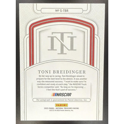 2025 Panini National Treasures Toni Breidinger #31 Signatures 37/99 Auto