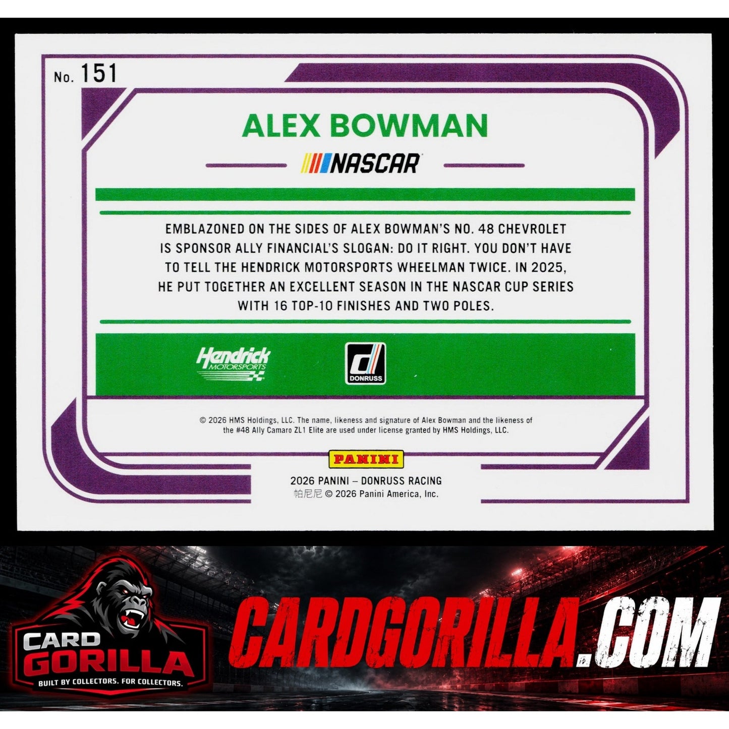 2026 Donruss #151 Alex Bowman Purple #/99
