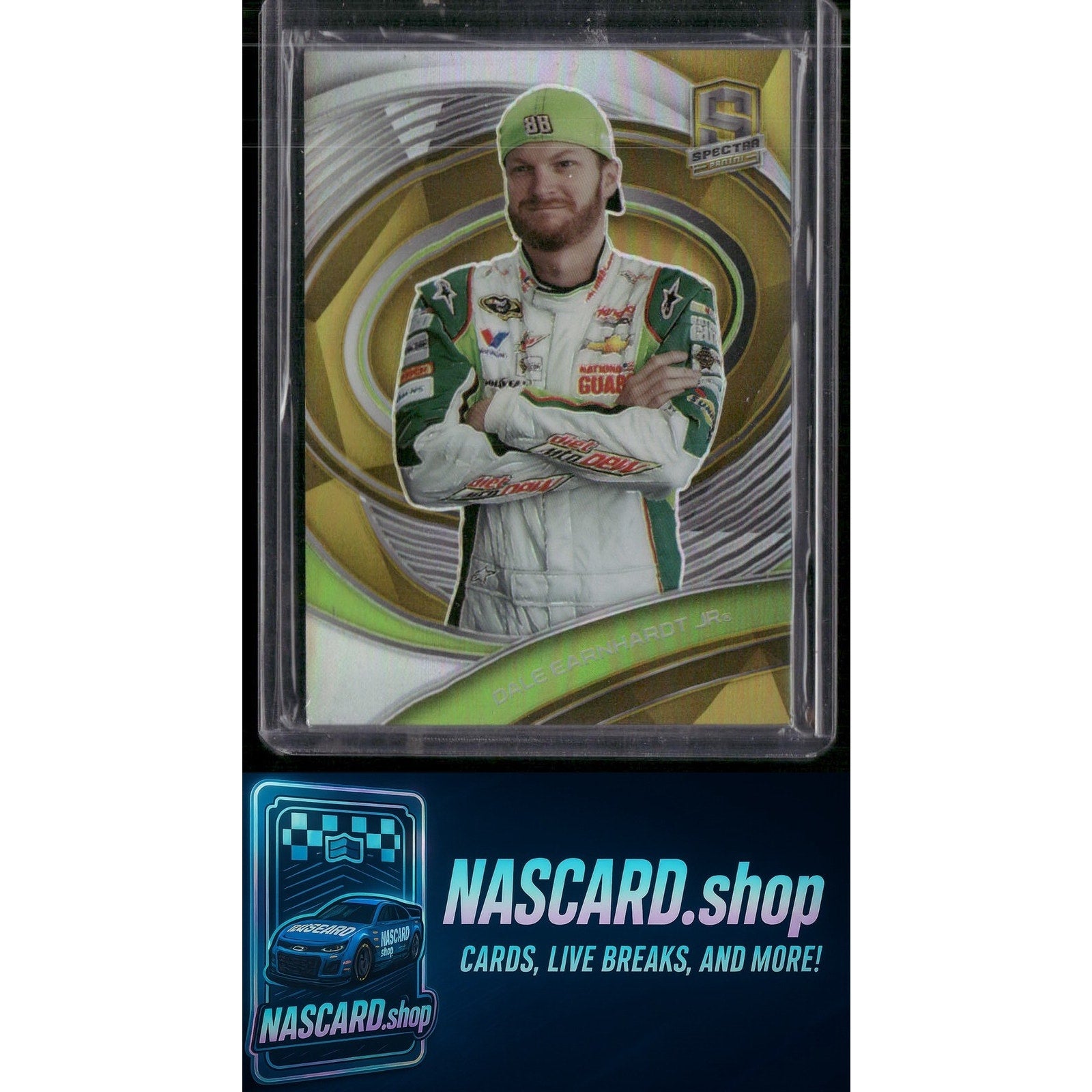 2022 Panini Chronicles #50 Dale Earnhardt Jr. Spectra Gold #/10 - Card Gorilla