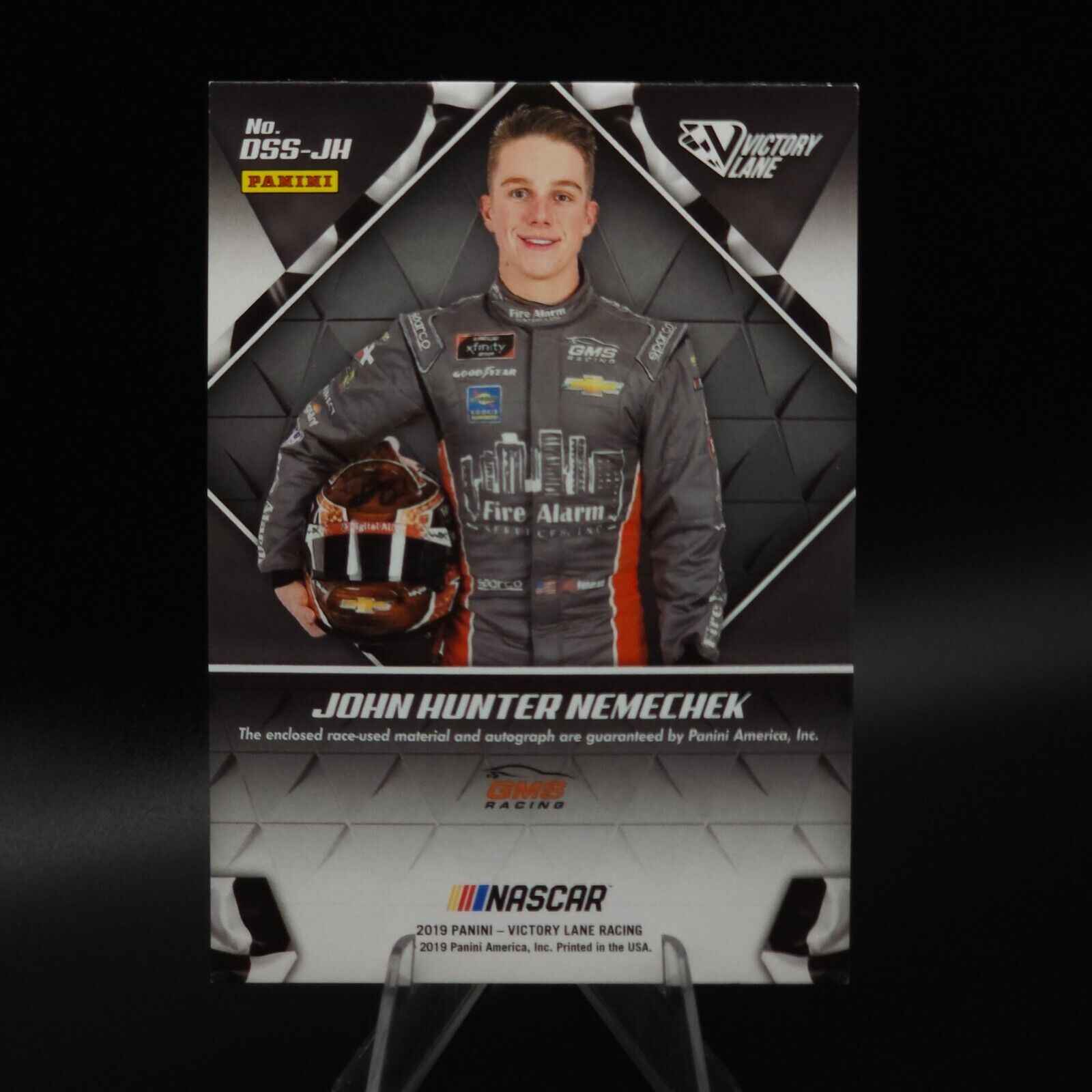 2019 Panini Victory Lane Dual Swatch Signatures Red John Hunter Nemechek /25 - NASCARD.shop
