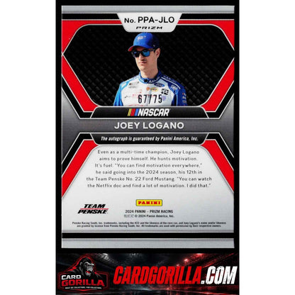 2024 Panini Prizm #PPA-JLO Joey Logano Patented Penmanship Autographs Red #/75