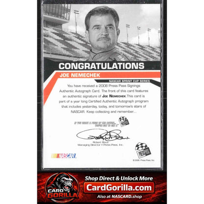 2008 Press Pass #NNO Joe Nemechek Signings Gold #/50