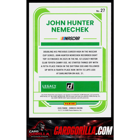 2026 Donruss #27 John Hunter Nemechek Blue #/199