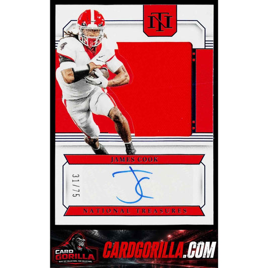 2024 National Treasures Collegiate James Cook Silhouettes Signatures Blue #/75