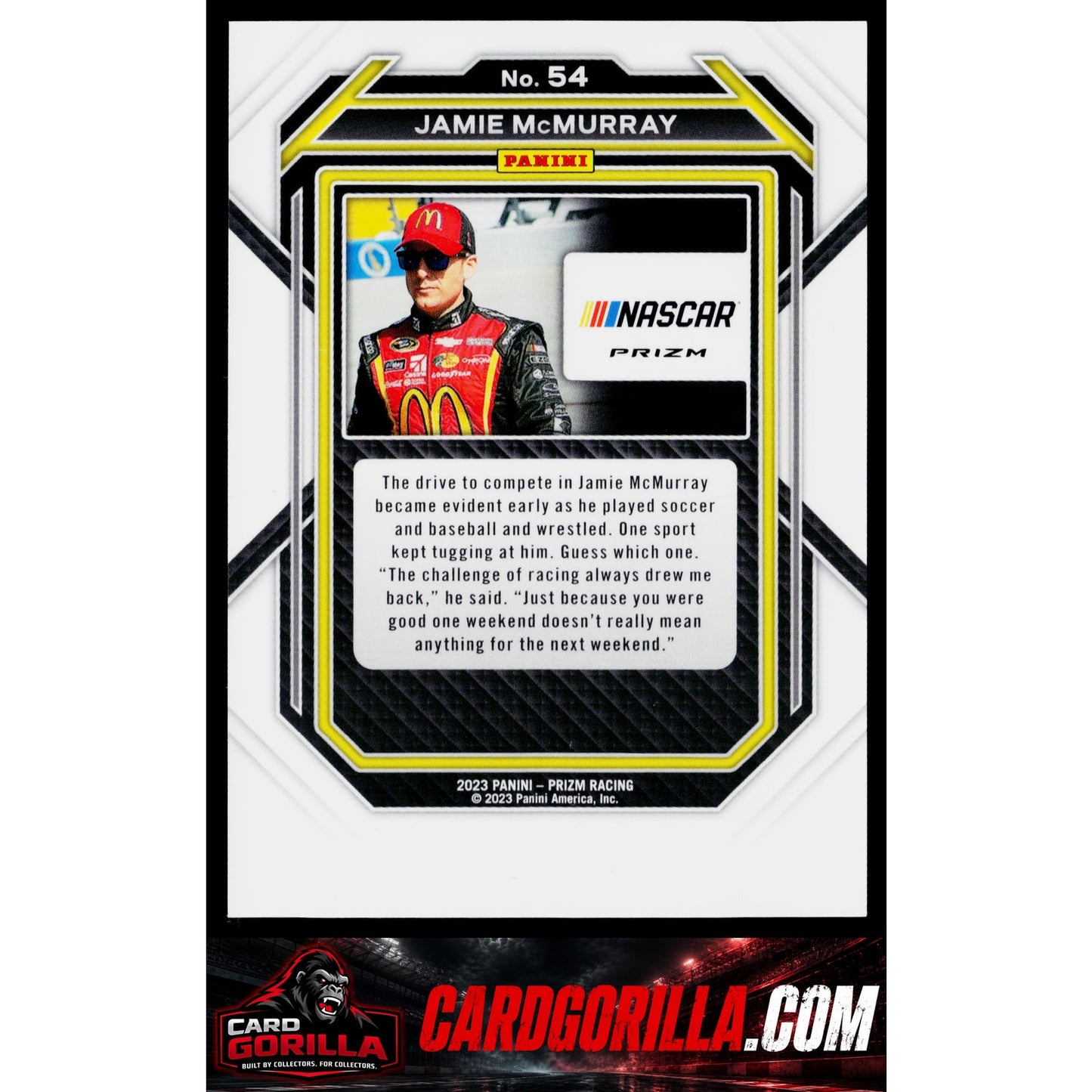 2023 Panini Prizm #54 Jamie McMurray White Sparkle Prizm