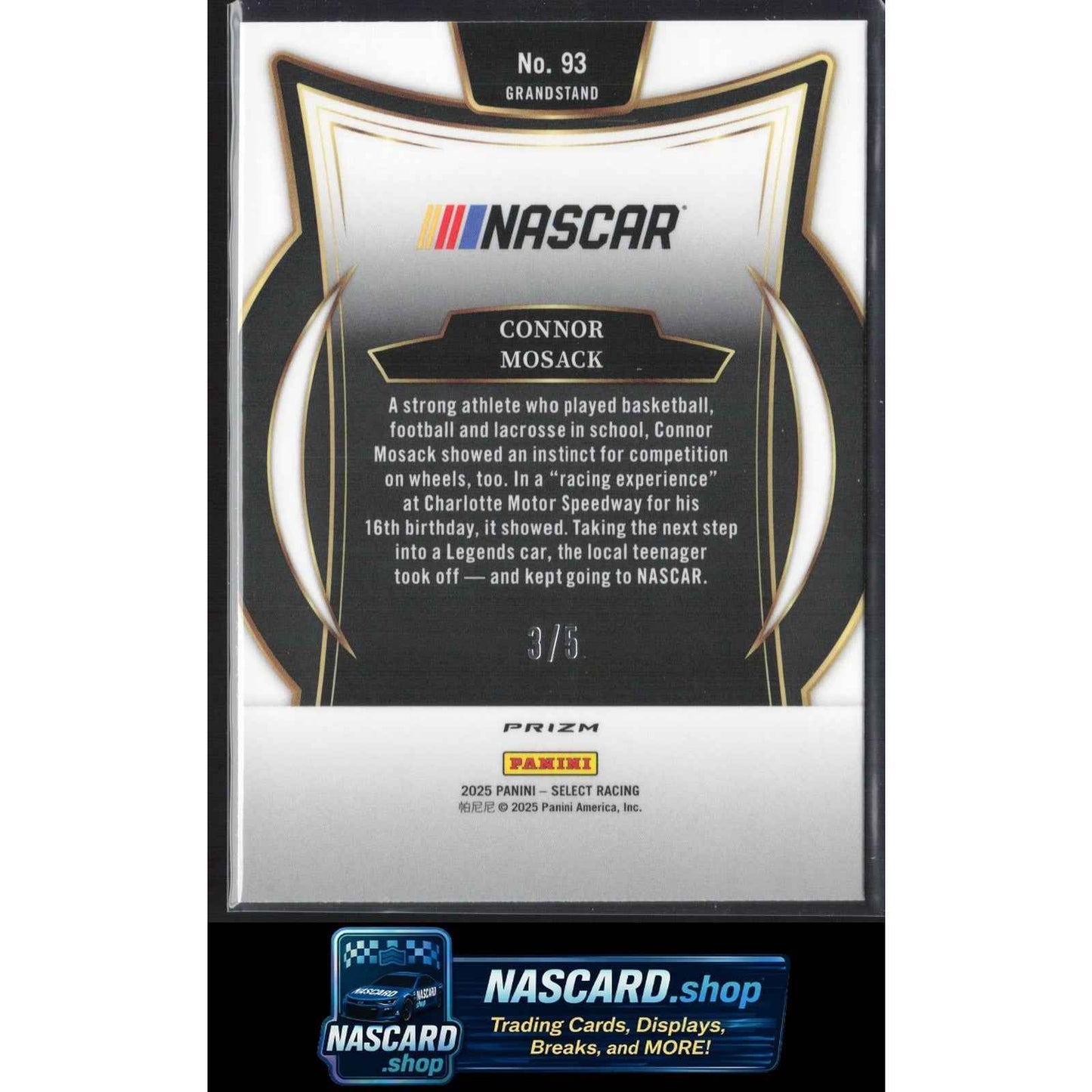 2025 Panini Select #93 Connor Mosack Green Prizms #/5
