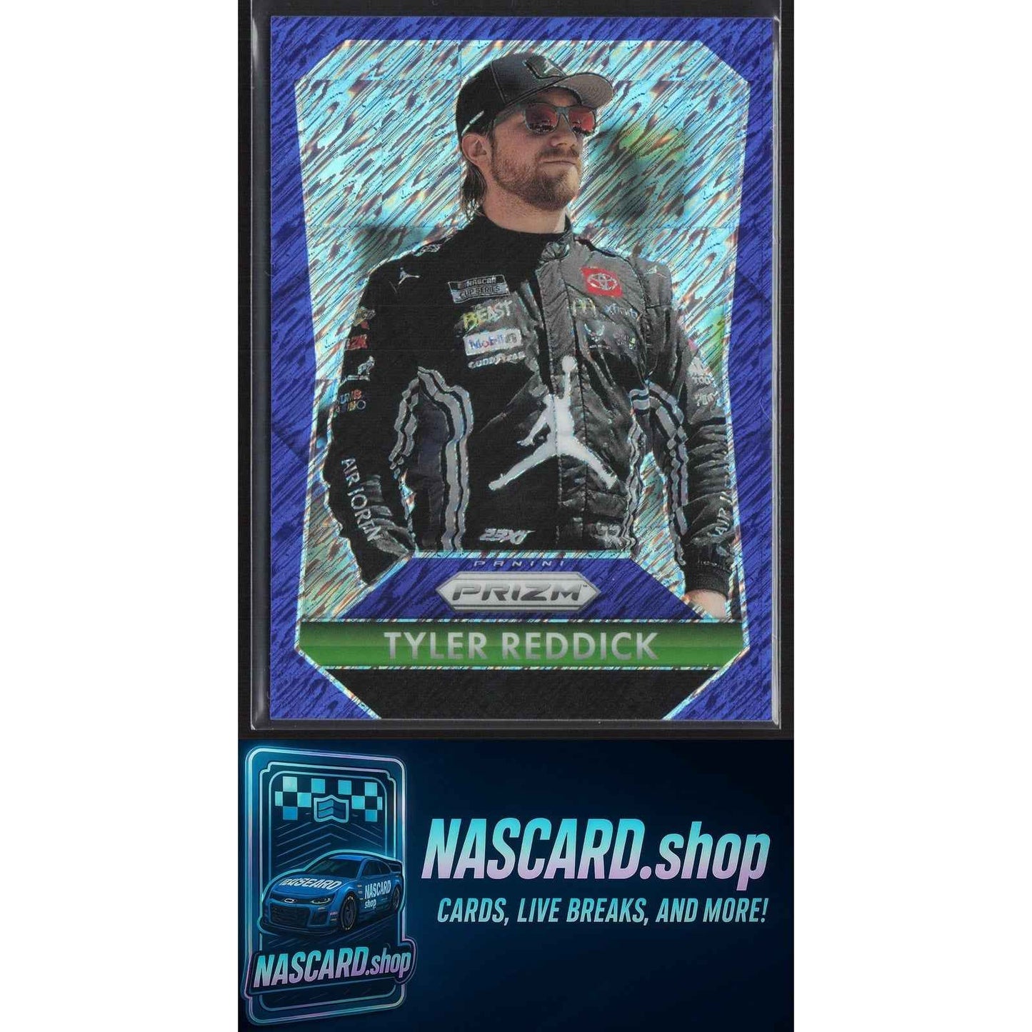 2025 Panini Prizm Throwback #192 Tyler Reddick FOTL Blue Shimmer #/10