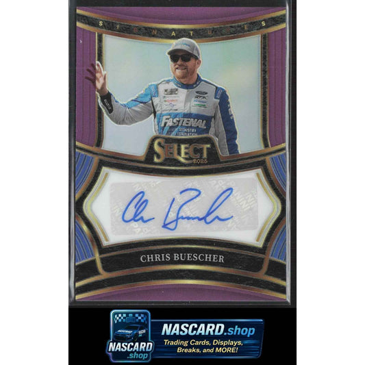 2025 Panini Select #S-CBR Chris Buescher Signatures Purple Prizms #/49