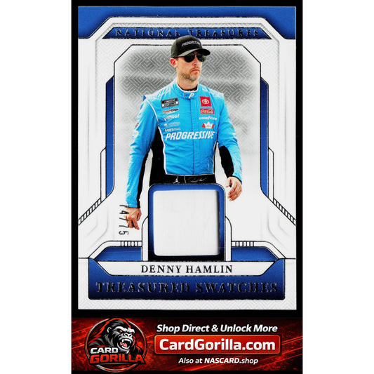 2025 Panini National Treasures #TS-DHN Denny Hamlin Treasured Swatches #/75