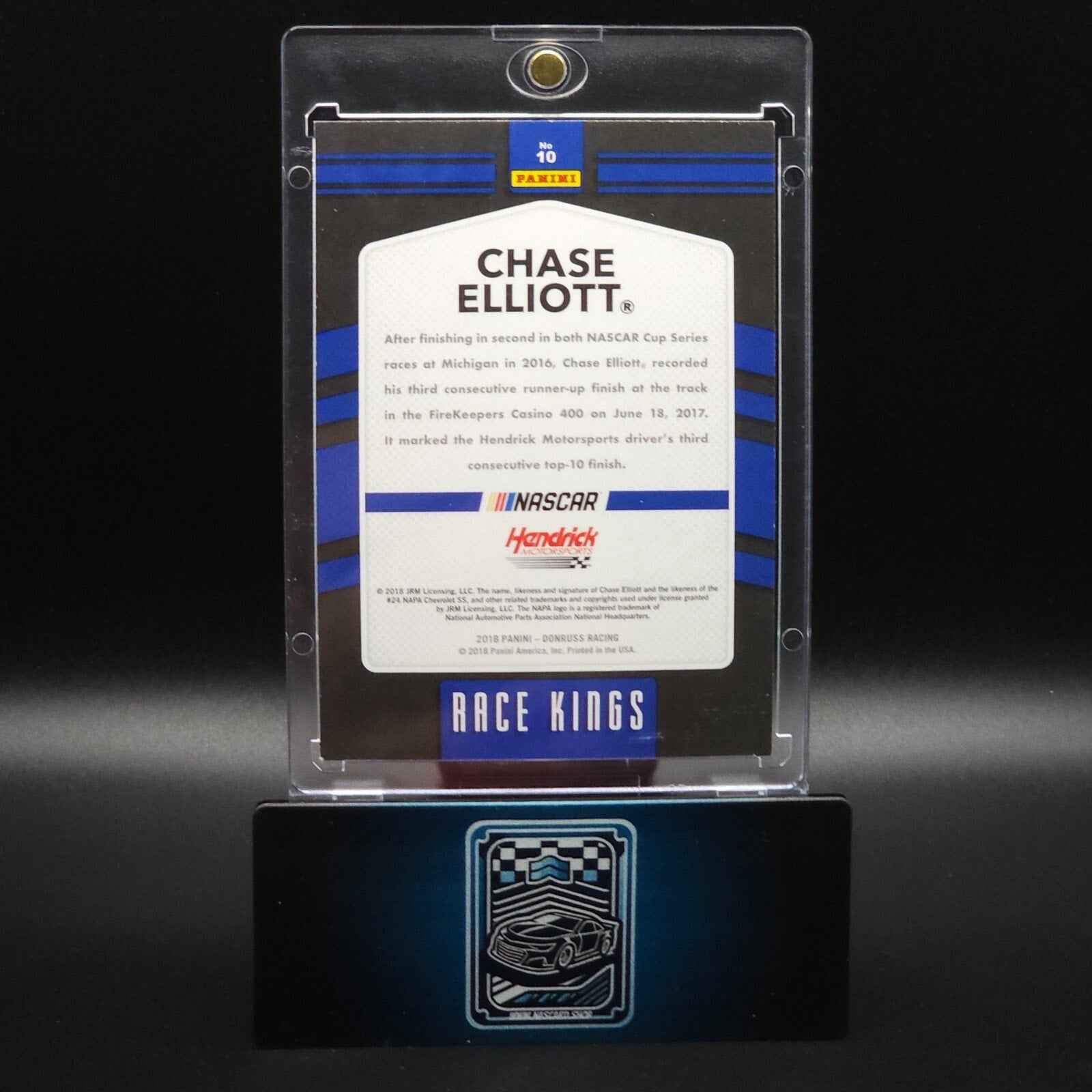 2018 Panini Donruss NASCAR Race Kings Buyback #10 Chase Elliott Autograph 2/5 - NASCARD.shop