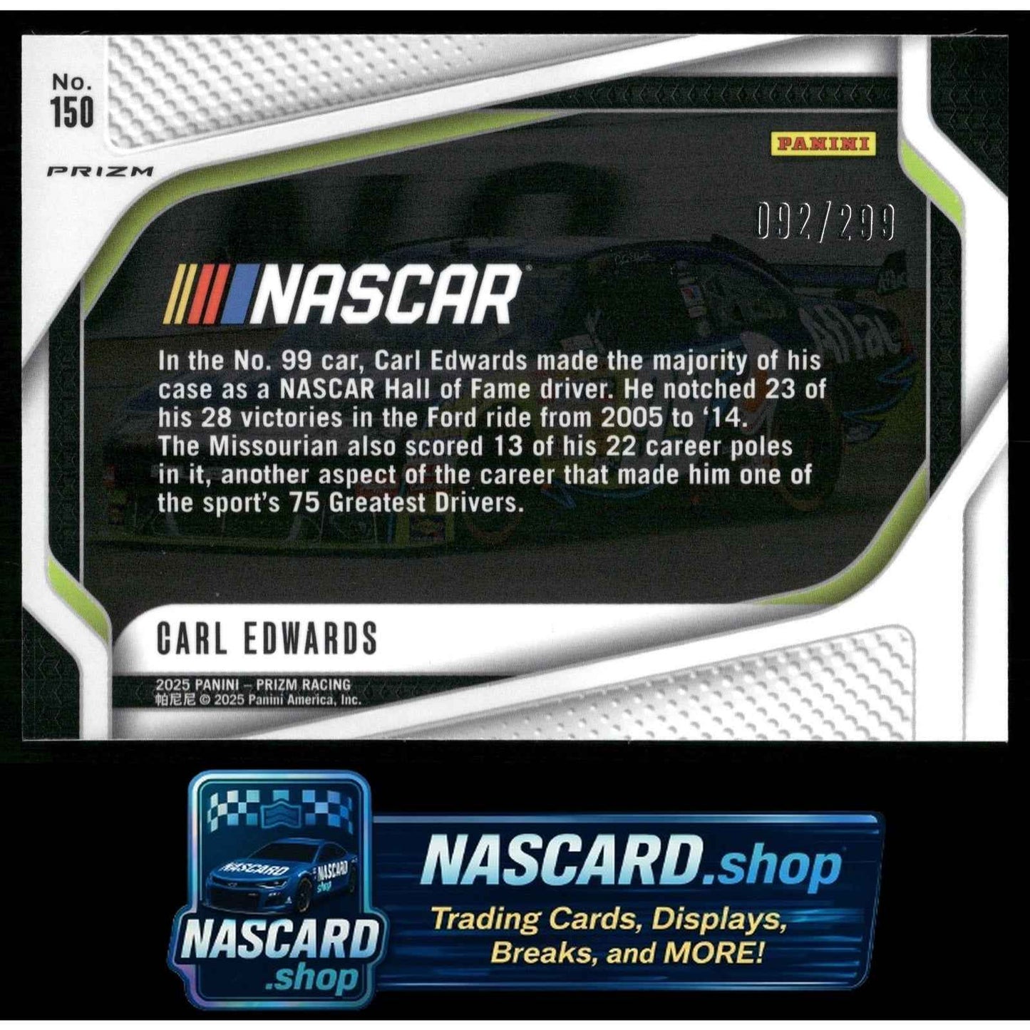 2025 Panini Prizm #150 Carl Edwards Pulsar #/299