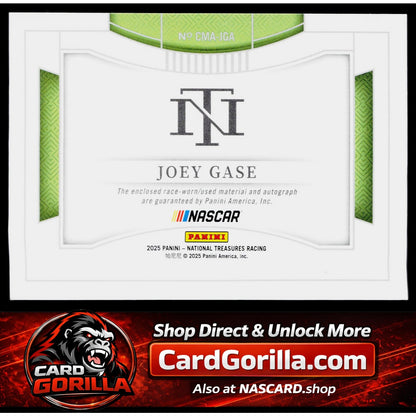 2025 Panini National Treasures #CMA-JGA Joey Gase Colossal Material Auto #/99