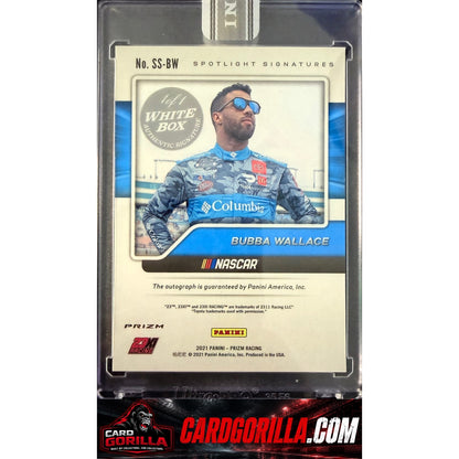 2021 Panini Prizm #SS-BW Bubba Wallace Spotlight Signatures Gold Vinyl #/1