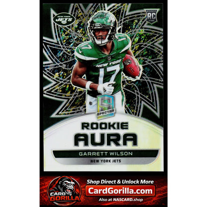 2022 Panini Spectra #AUR-GWI Garrett Wilson Rookie Aura Neon Splatter #/8