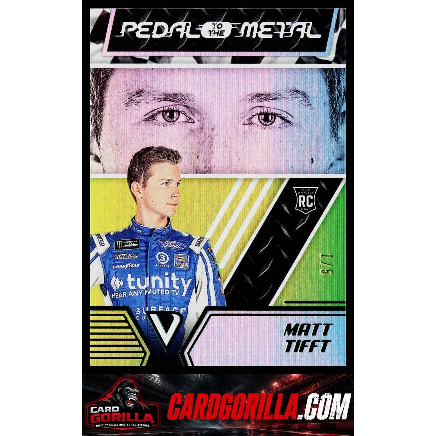 2019 Panini Victory Lane #26 Matt Tifft Pedal to the Metal Green #/5 RC